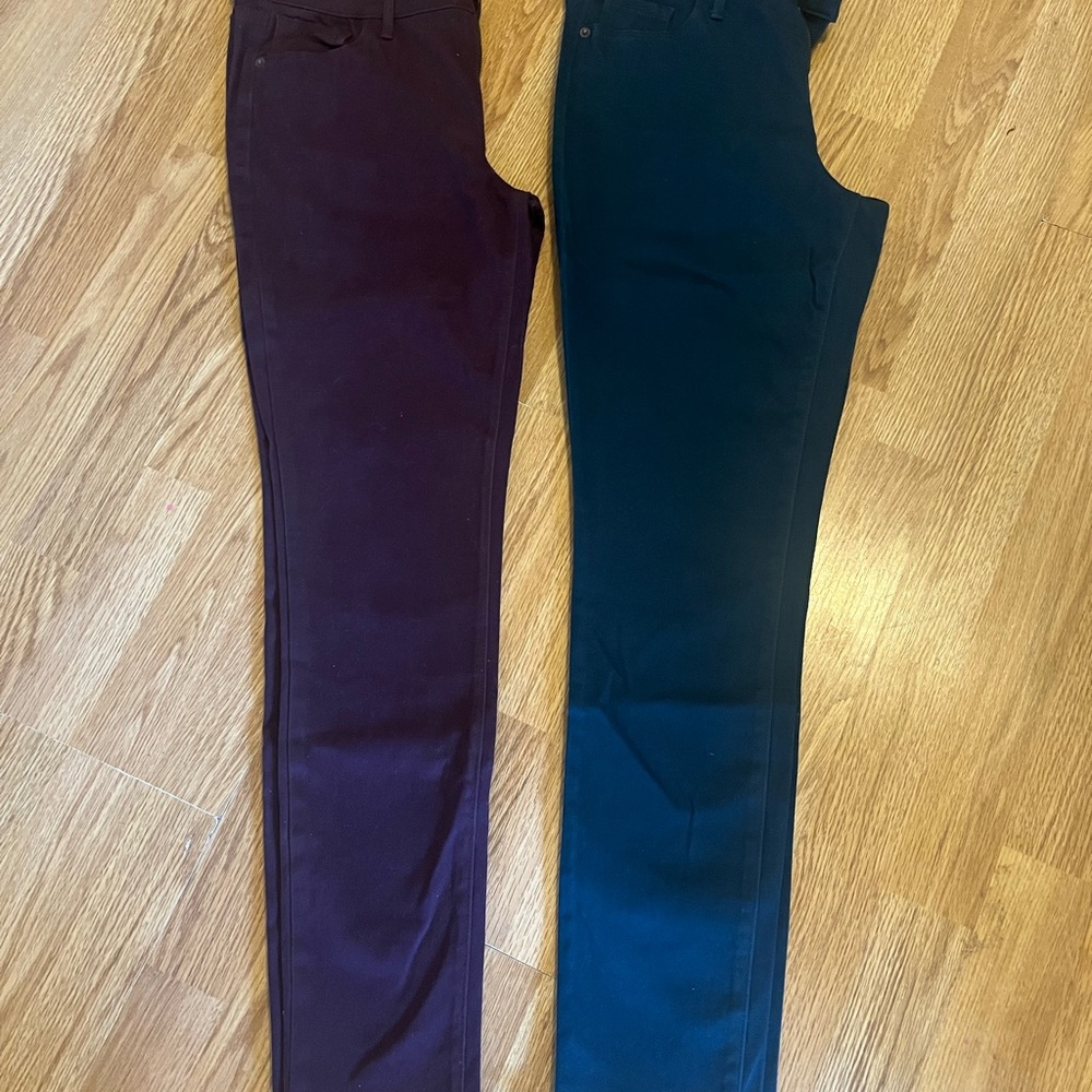 Burgundy and Teal Pants